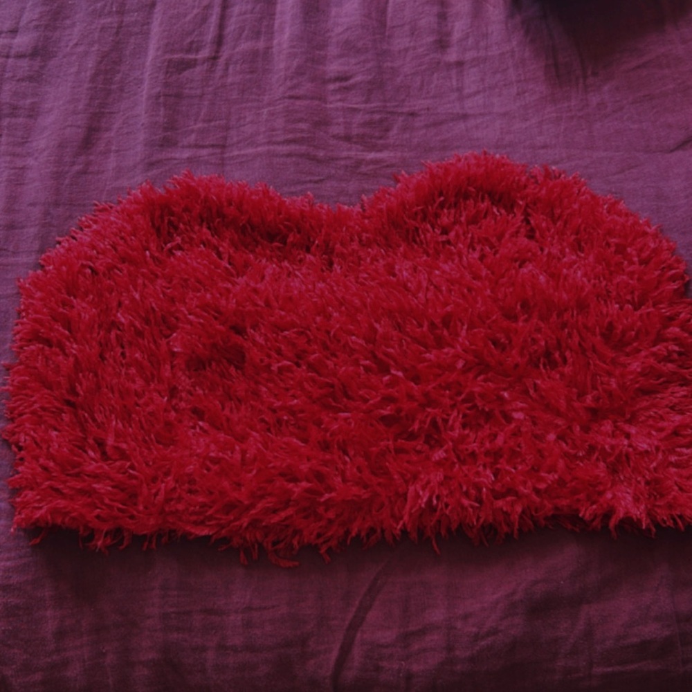 Eloquii Red Faux Feather Crop Bustier Size 22/24